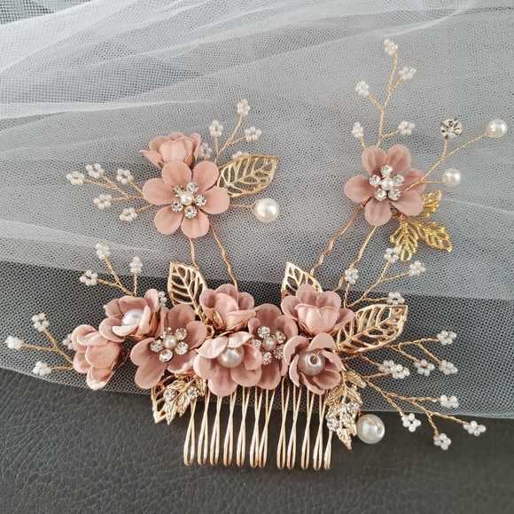 3pcs bridal  Flower Comb Pin hairpiece event gala